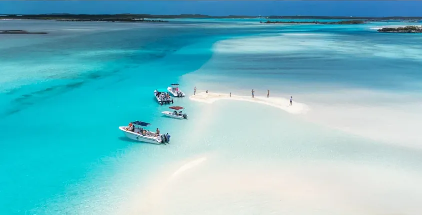 Exuma sandbars at low tide, The Bahamas